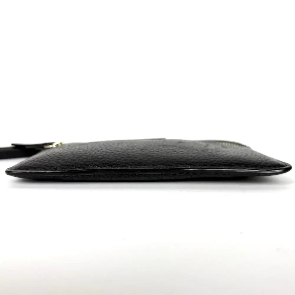 Kate Spade New York Highland Place Bee Wristlet Black Pebbled Leather Gold Zip